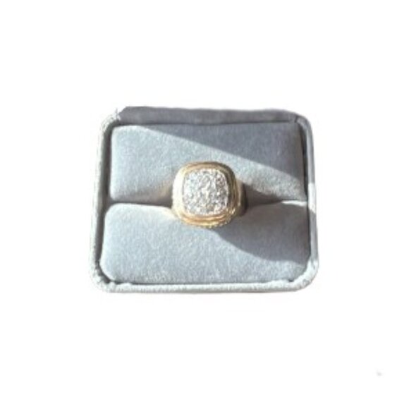 VINTAGE 18K Yellow Gold Plated Clear CZ Cocktail Ring (Size 5.5) - EUC - Picture 4 of 8